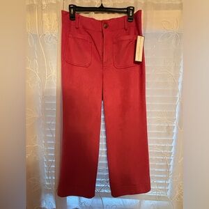 Bagatelle suede cropped wide leg pants